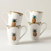 British Colonial Bamboo Mugs, Set Of 4